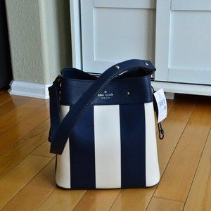 Kate Spade Marti Even Stripe Jacquard Large Bucket Bag
